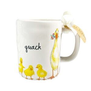 NEW Rae Dunn QUACK Mama Duck & Babies Farmhouse Design Mug